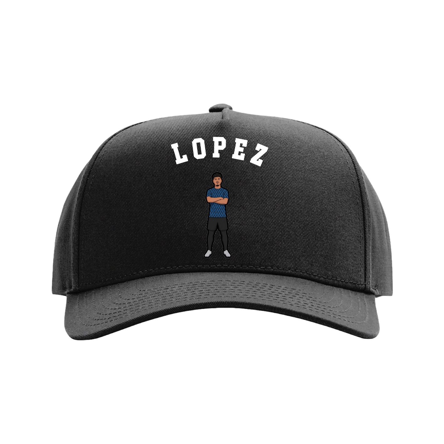 Full Fabric Five-Panel Champ Cap — Shirsey Arch in Black