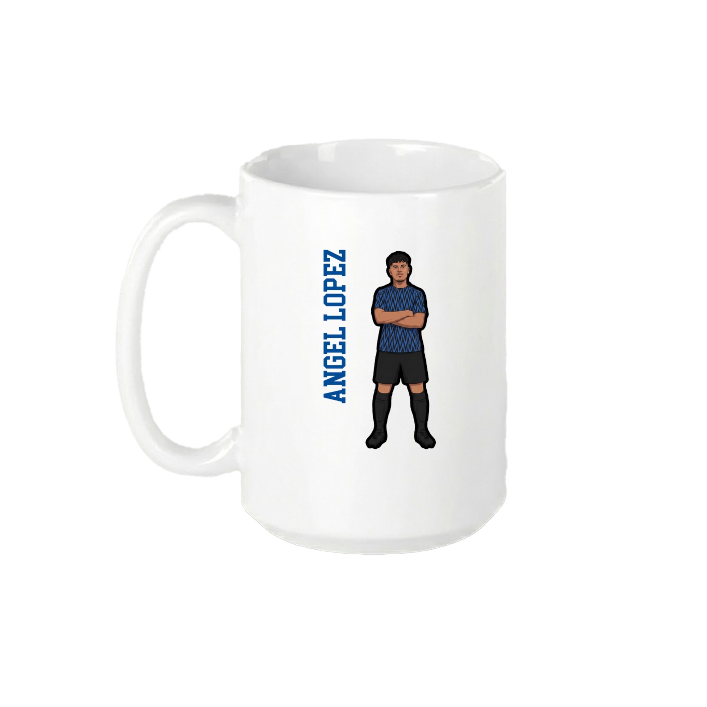 15oz Coffee Mug — Name Vertical in White