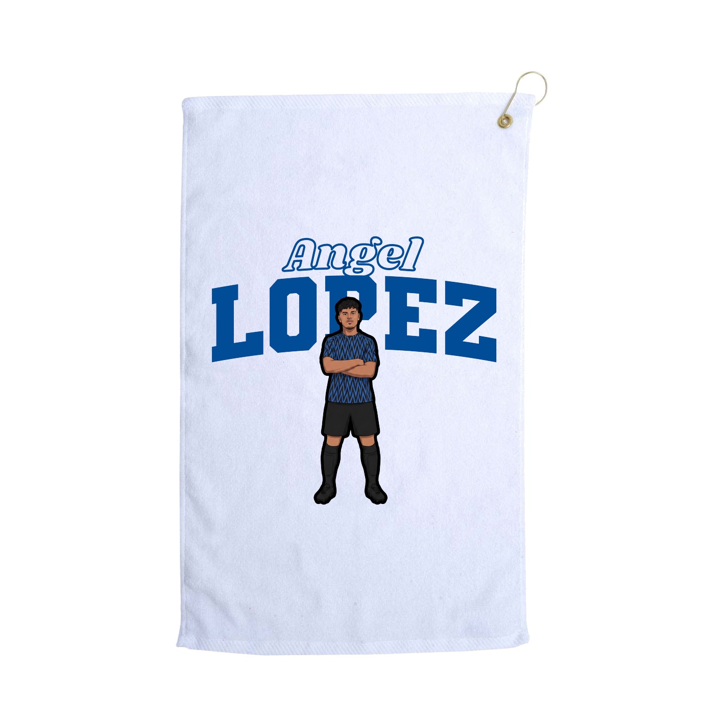 Golf Towel — Name Arch in White