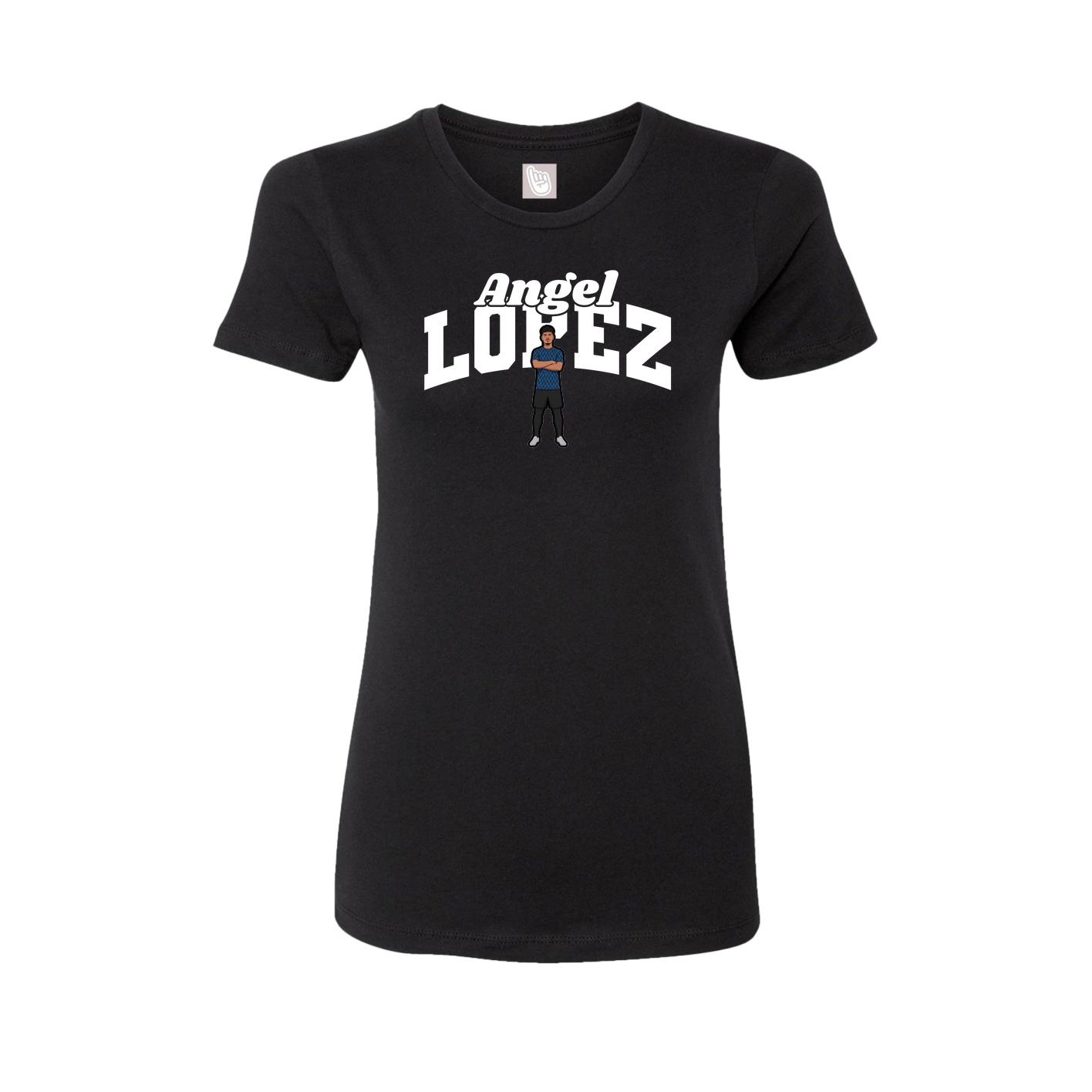 Fitted Women's Tee — Signature Arch in Black