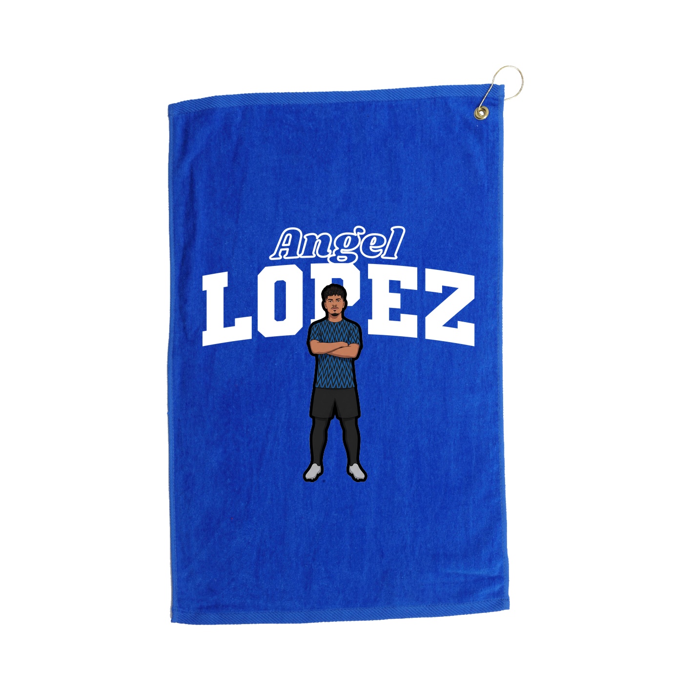 Golf Towel — Name Arch in Royal