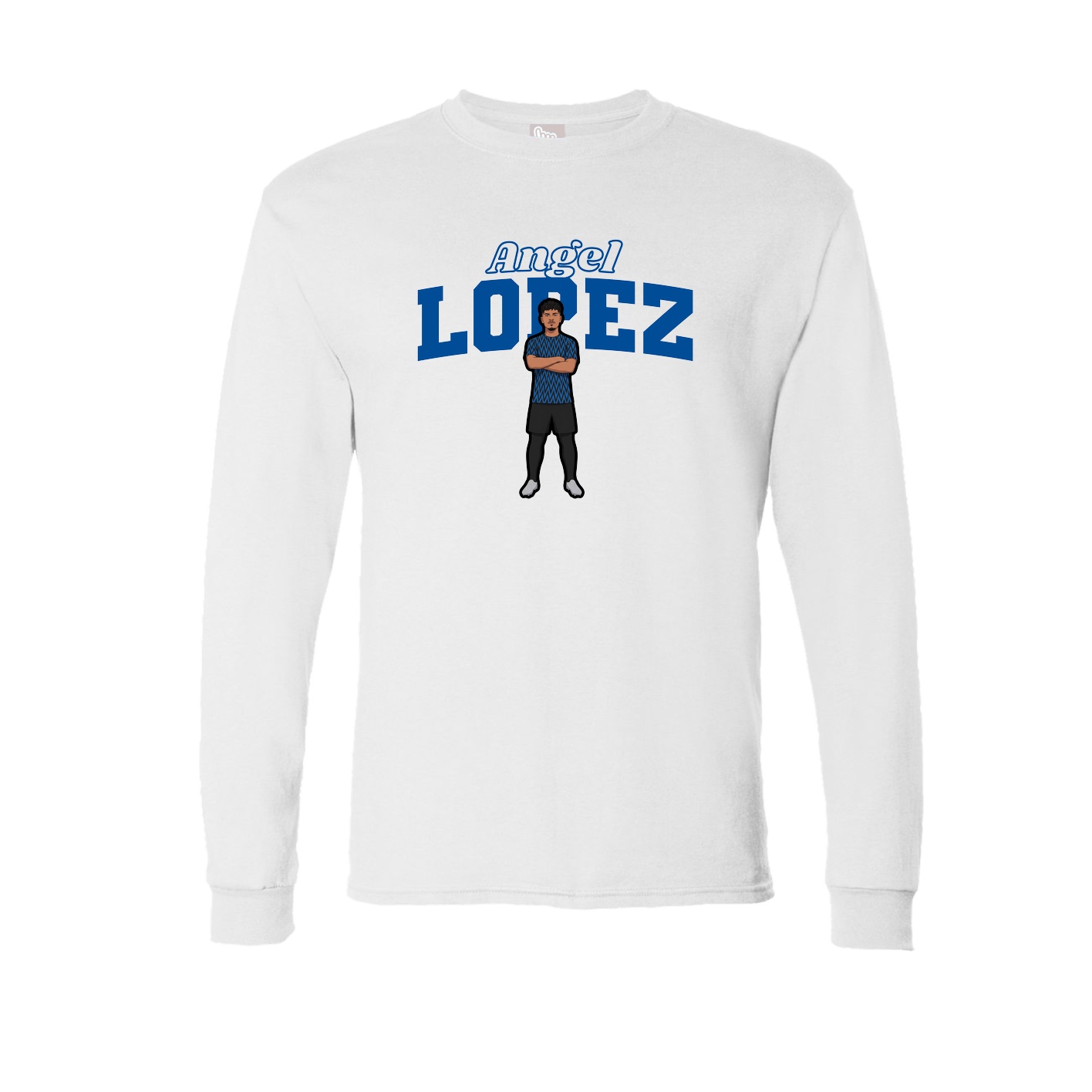 Long Sleeve Tee — Name Arch in White