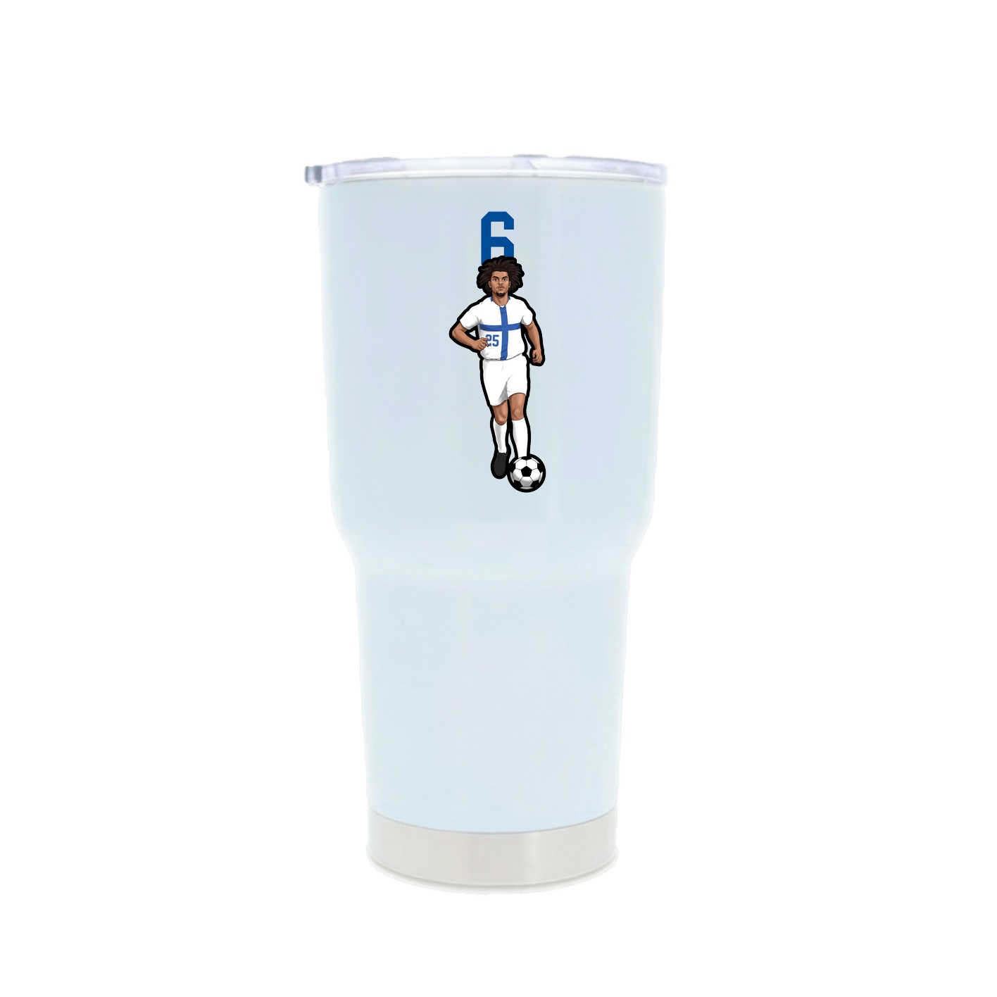 30oz Stainless Steel Tumbler — Number Top in White
