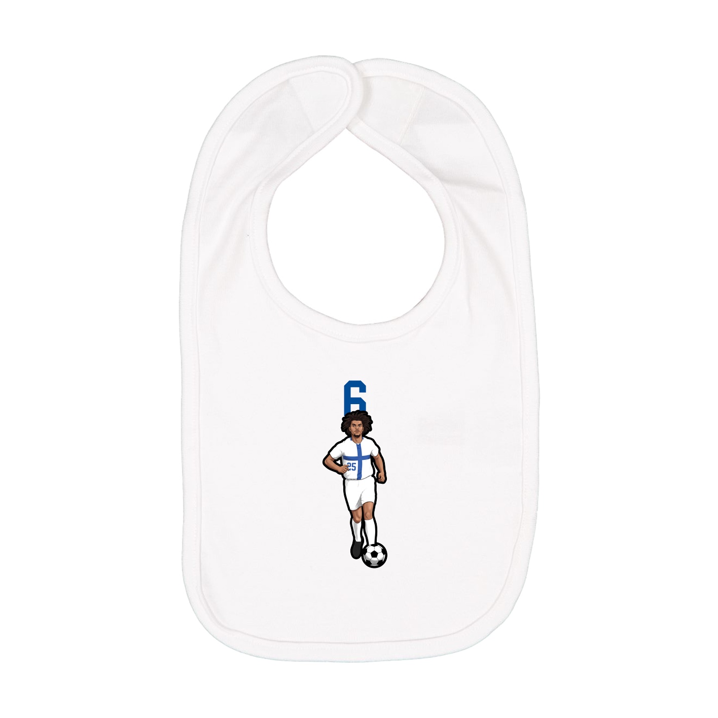 Infant Bib — Number Top in White