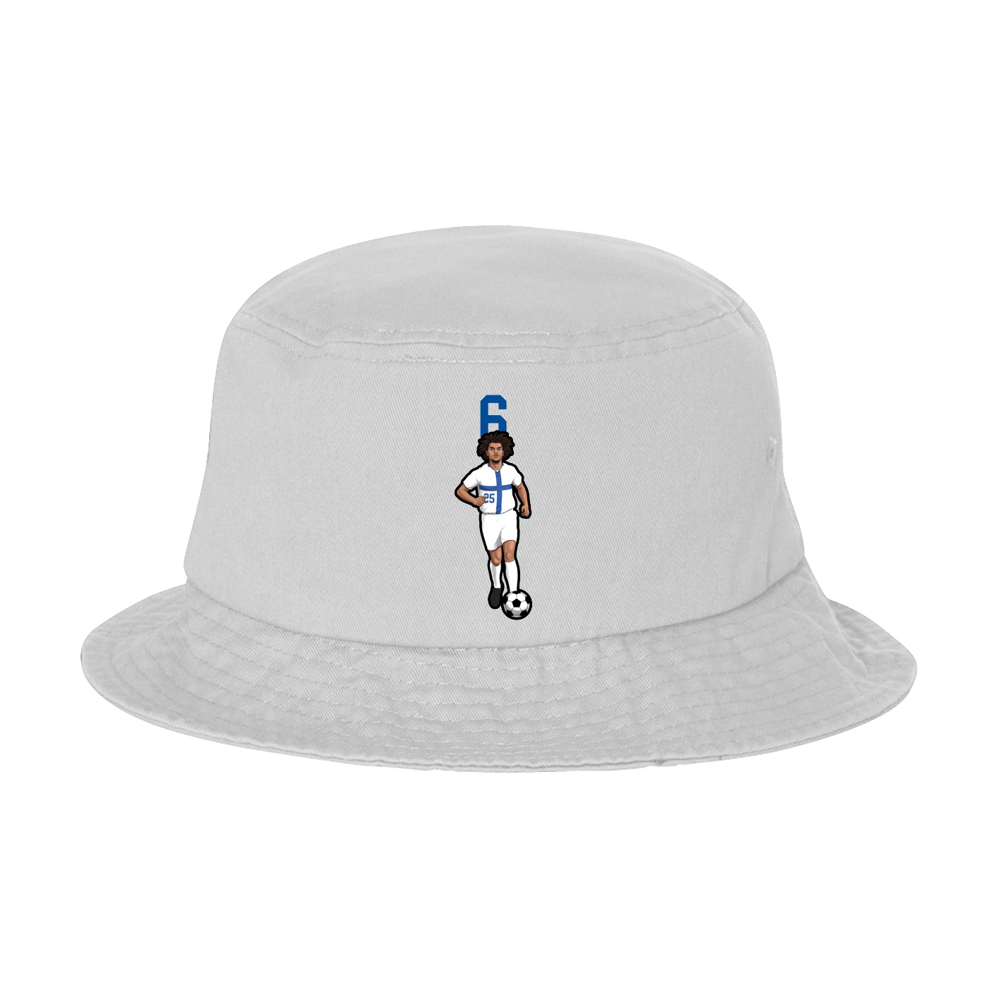 Bucket Cap — Number Top in White