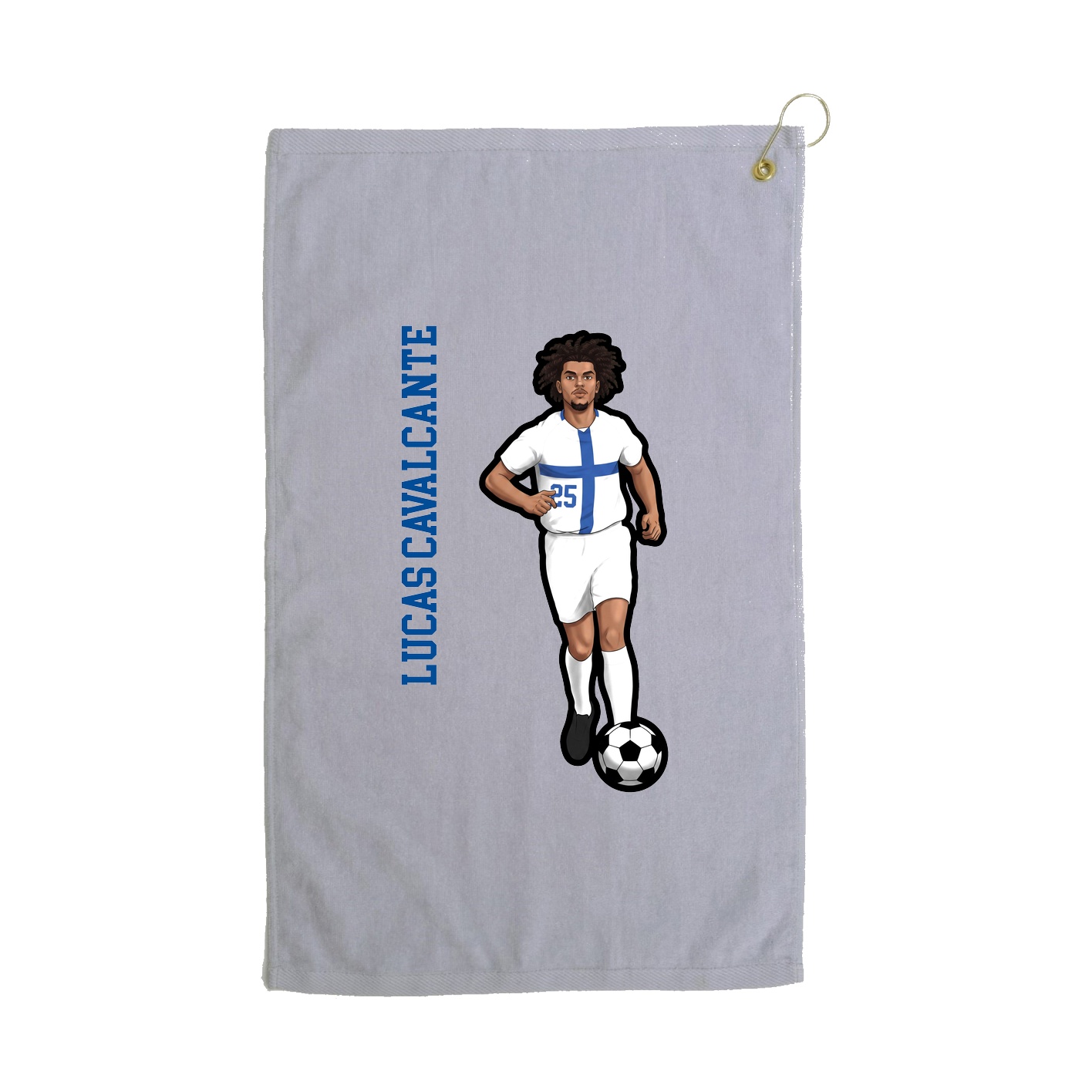 Golf Towel — Name Vertical in Grey