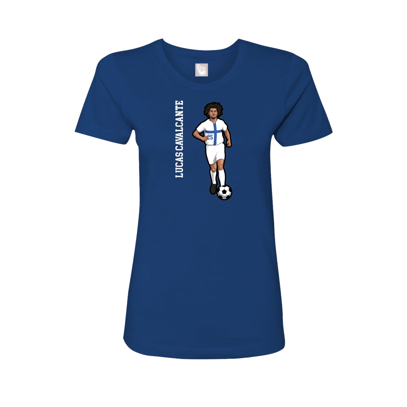 Womens Tee — Name Vertical in Royal