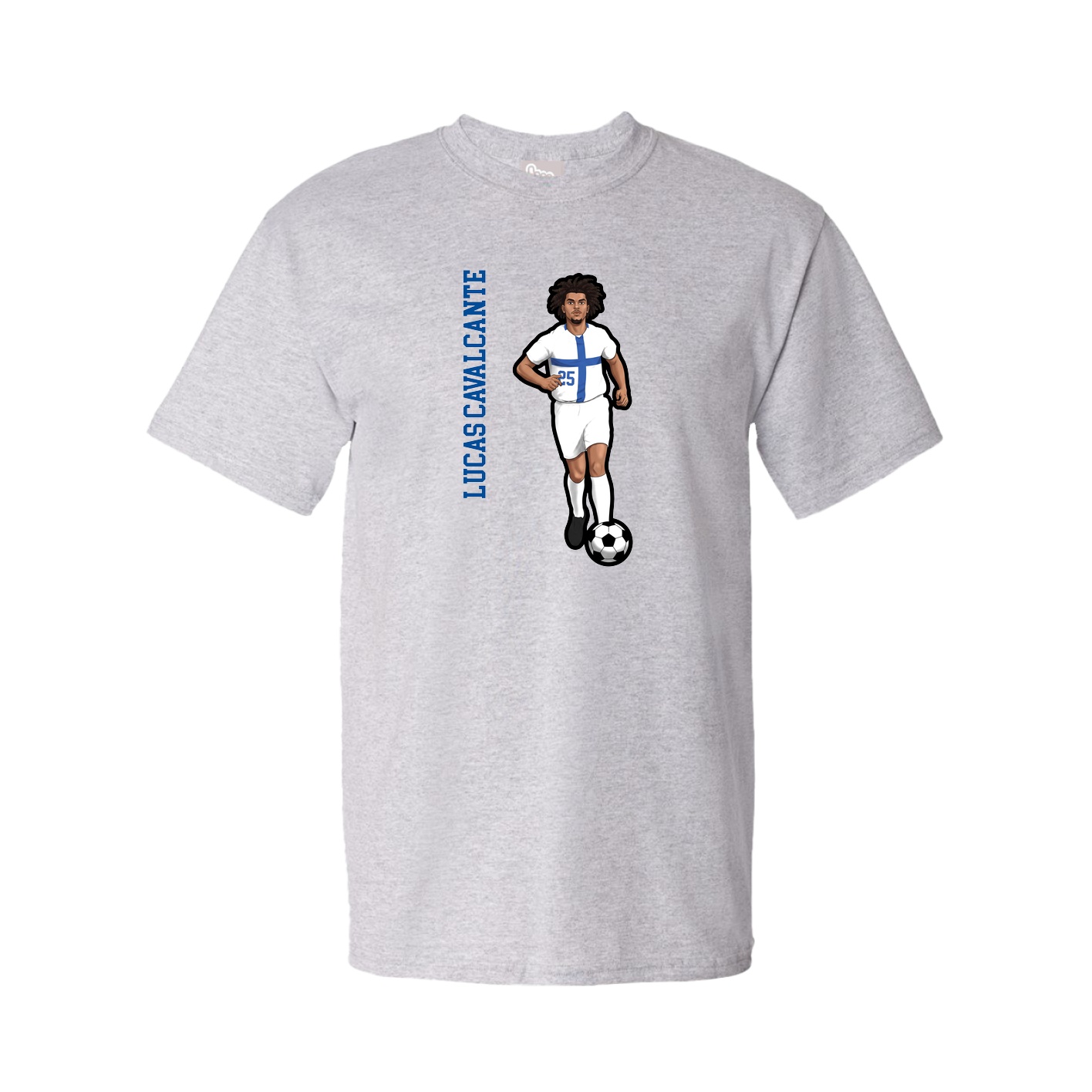 Youth Tee — Name Vertical in Grey