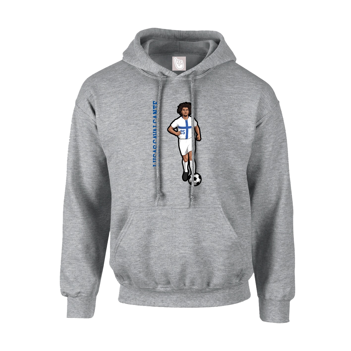 Youth Hoodie — Name Vertical in Grey