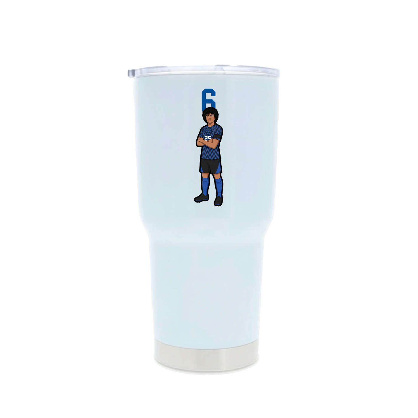 30oz Stainless Steel Tumbler — Number Top in White