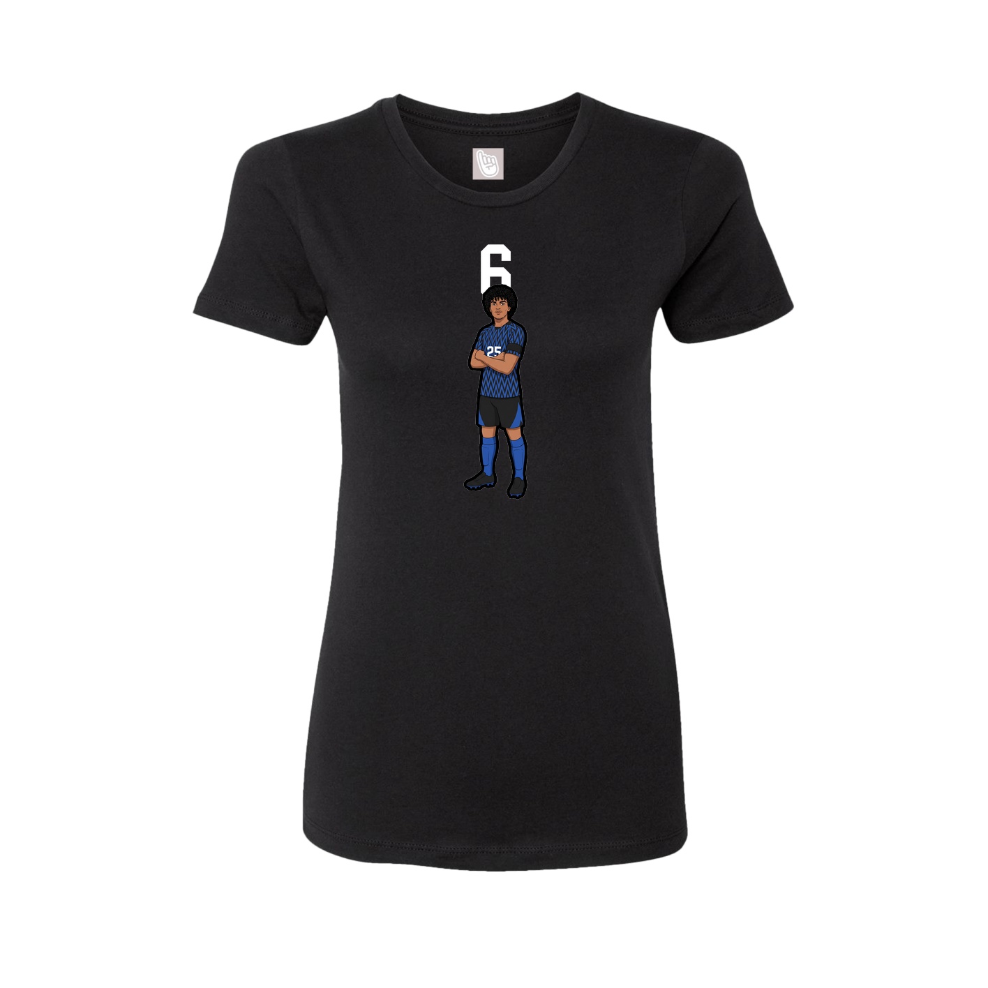 Fitted Women's Tee — Number Top in Black
