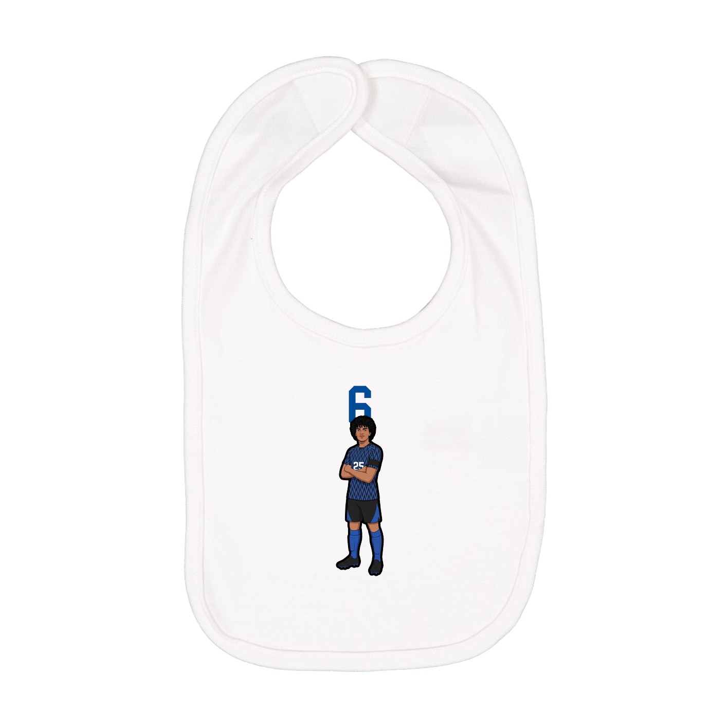 Infant Bib — Number Top in White