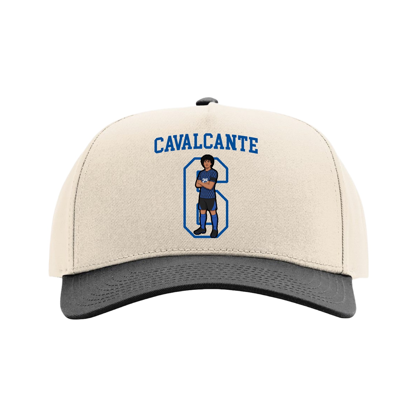 Full Fabric Five-Panel Champ Cap — Shirsey in Cream/Black