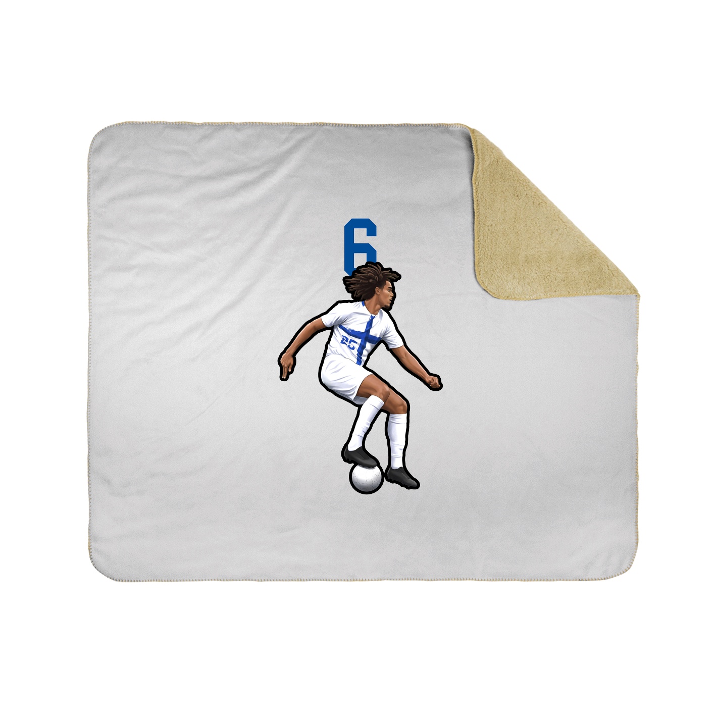 Throw Blanket — Number Top in White