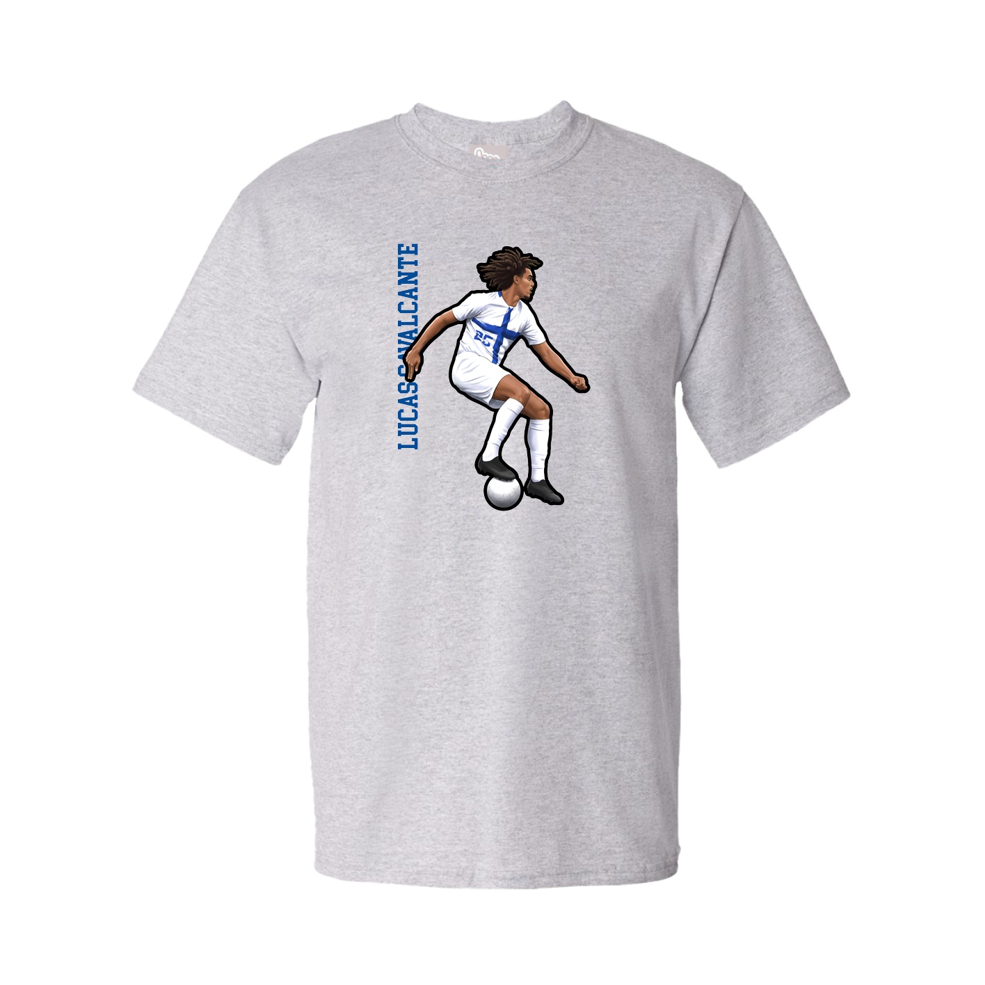 Youth Tee — Name Vertical in Grey