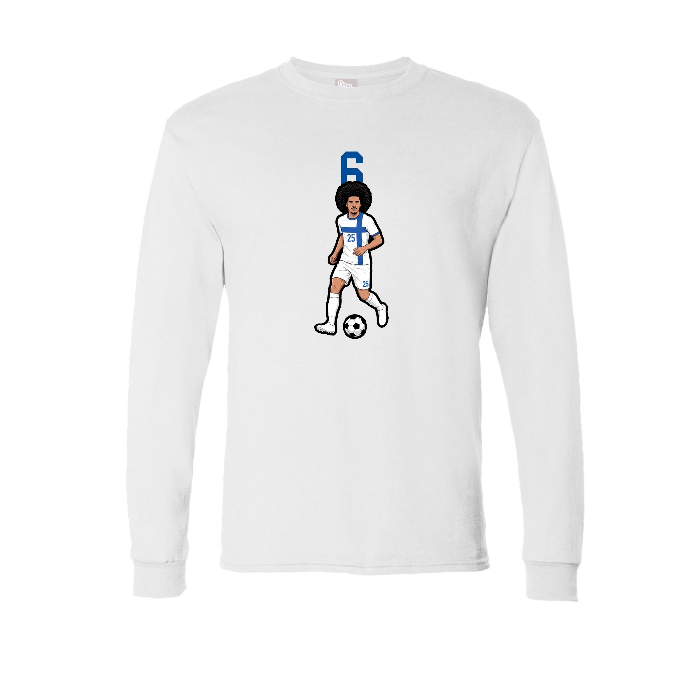 Long Sleeve Tee — Number Top in White