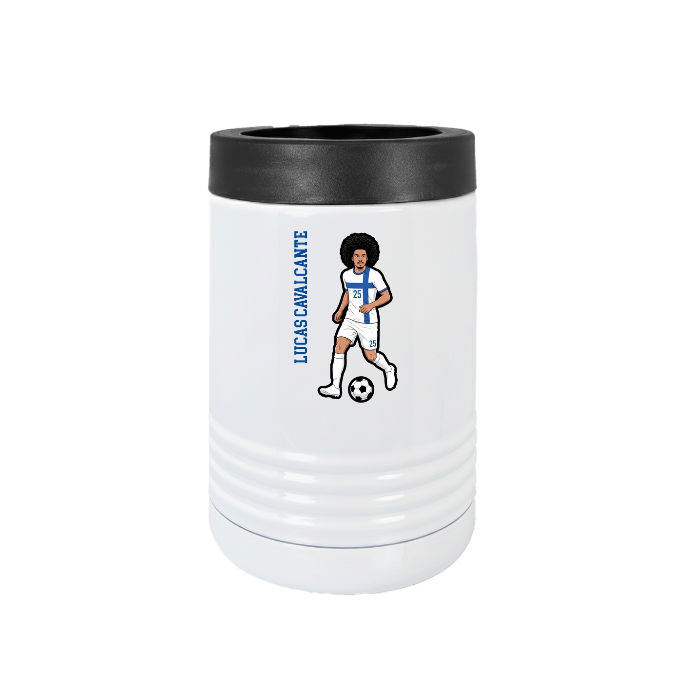 Beverage Holder — Name Vertical in White