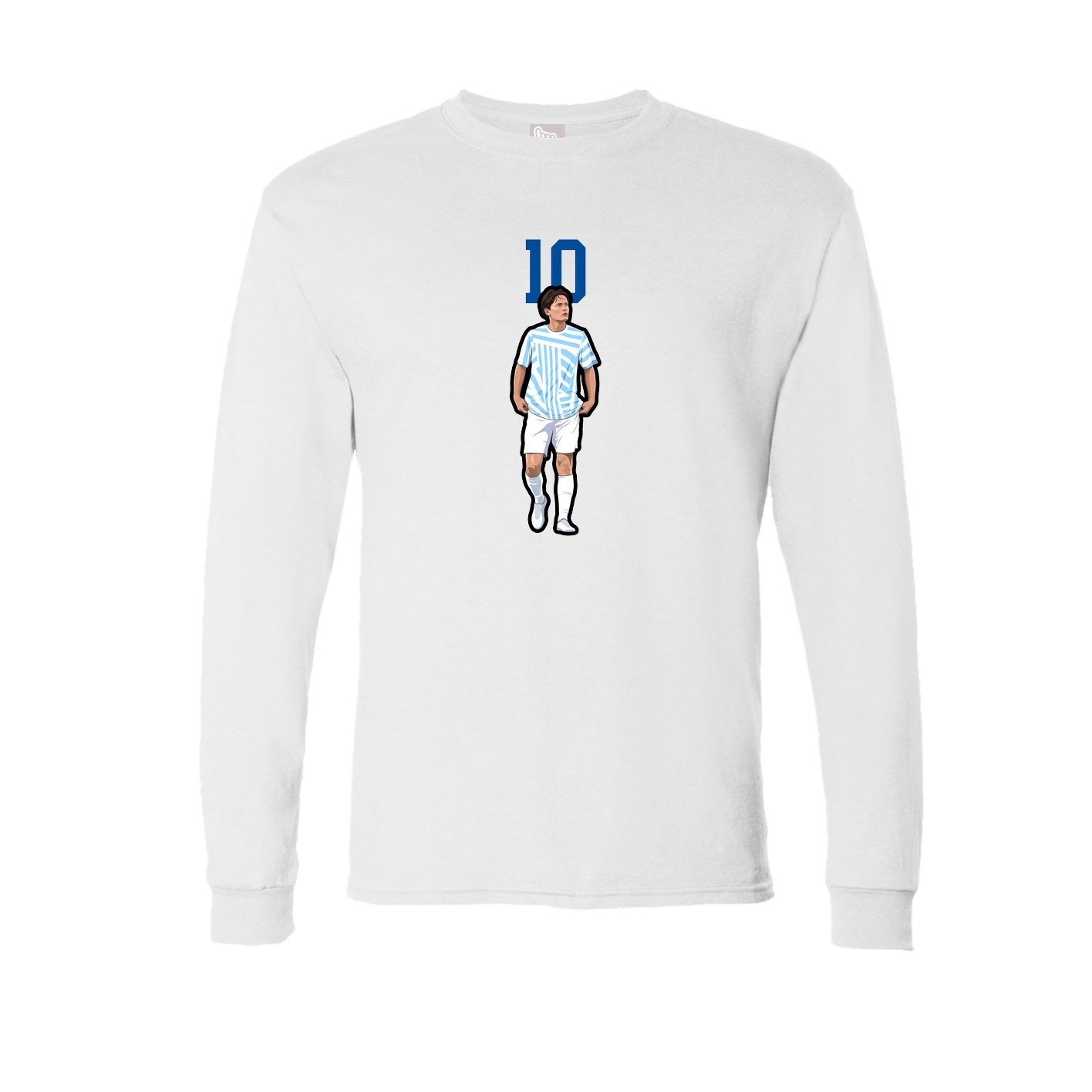 Long Sleeve Tee — Number Top in White