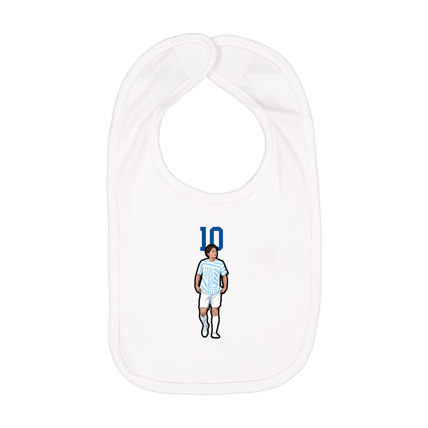 Infant Bib — Number Top in White