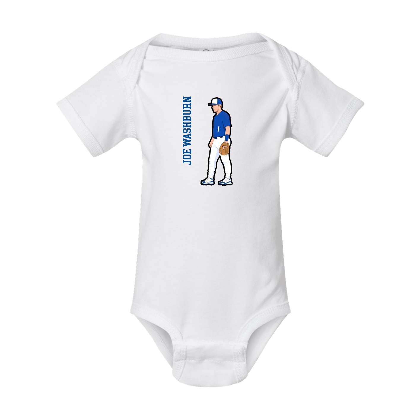Baby Onesie — Name Vertical in White