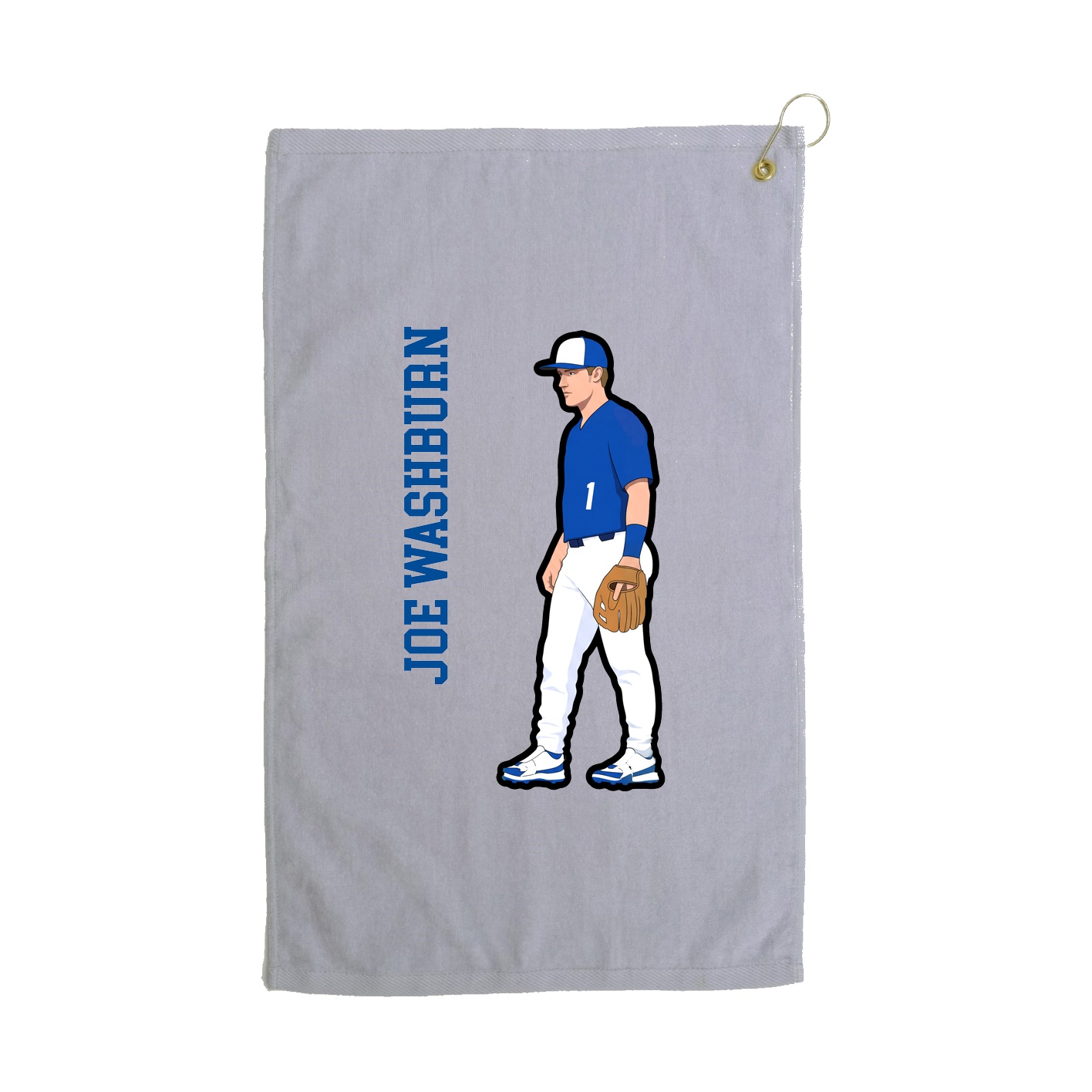 Golf Towel — Name Vertical in Grey