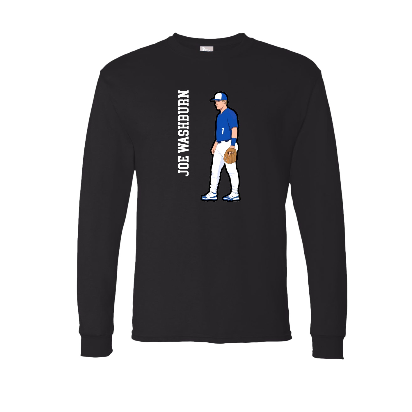 Long Sleeve Tee — Name Vertical in Black