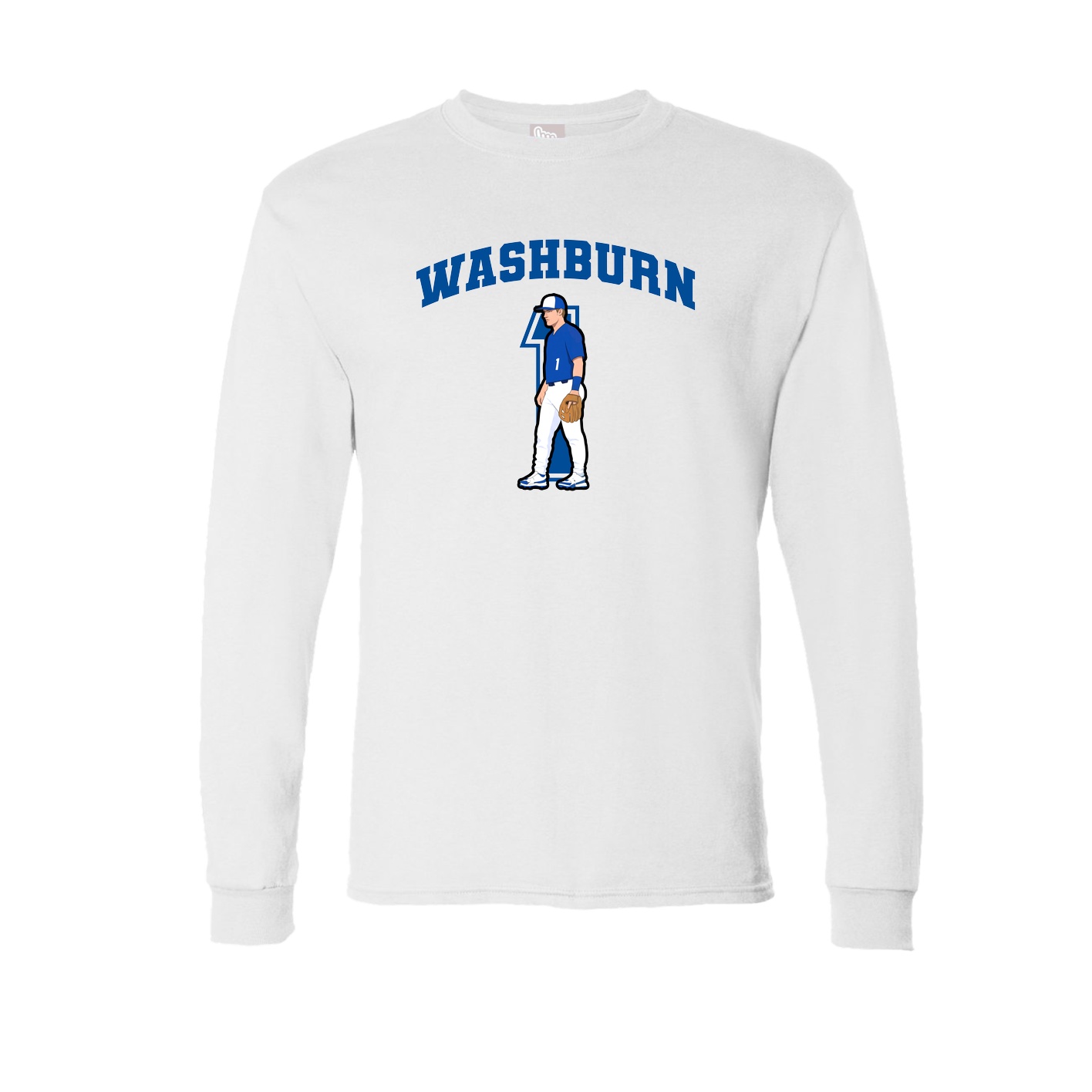 Long Sleeve Tee — Number in White