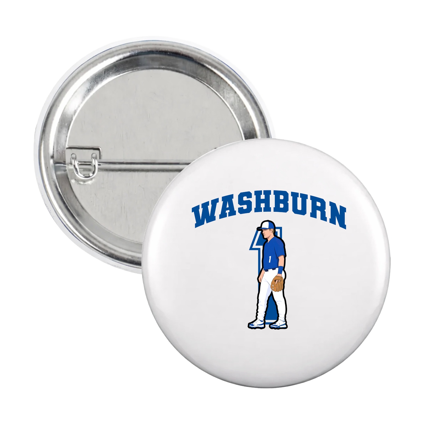 Game Day Button — Number in White