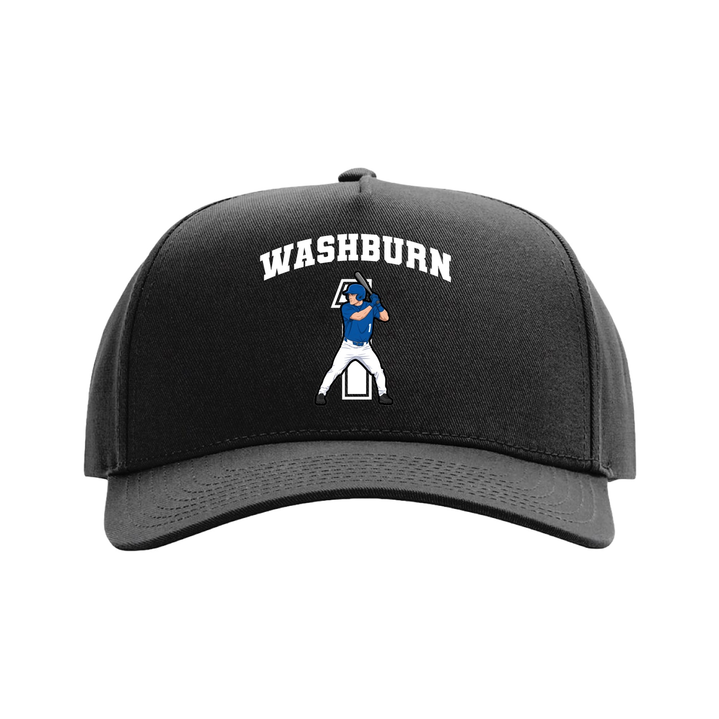 Full Fabric Five-Panel Champ Cap — Number in Black