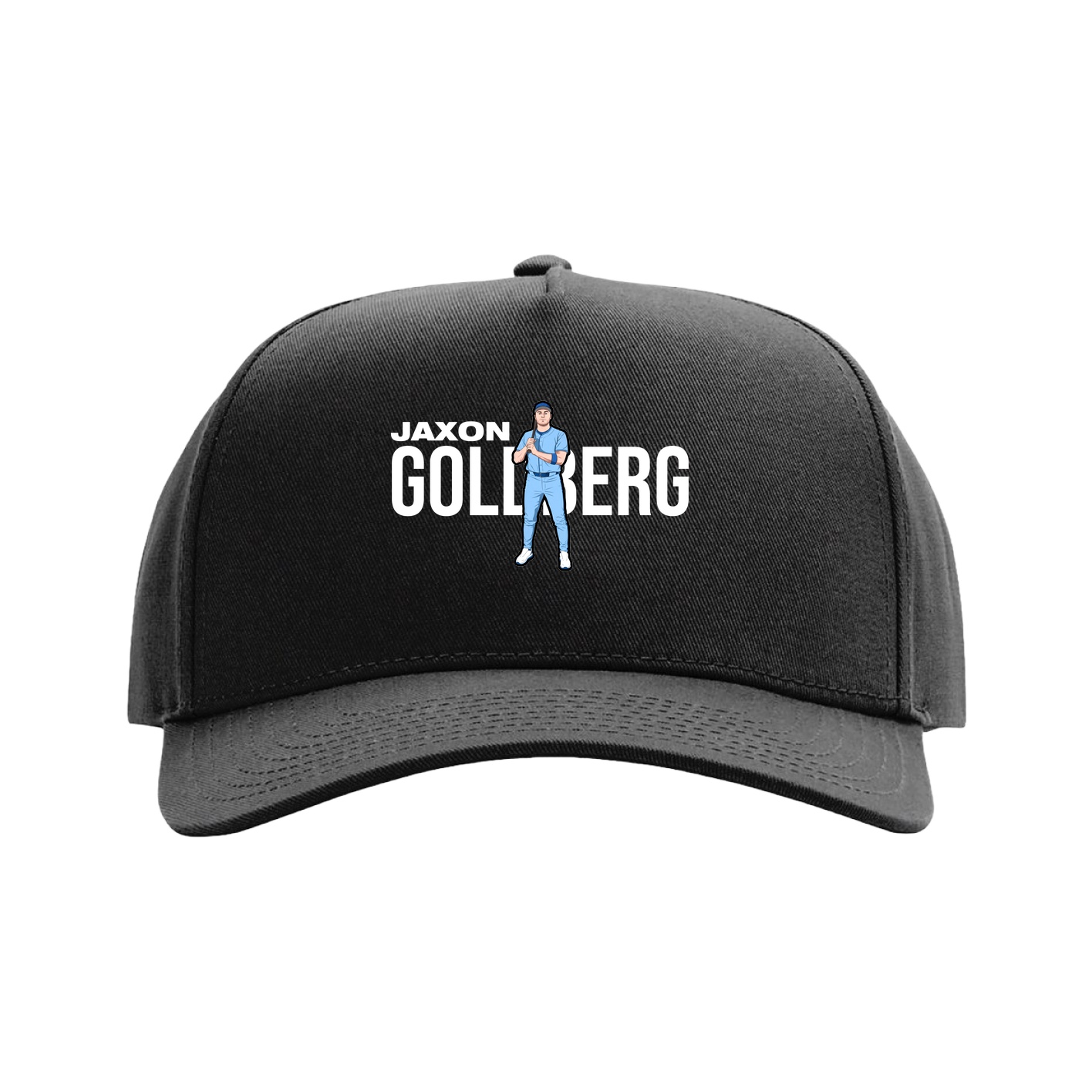 Full Fabric Five-Panel Champ Cap — Player Name in Black