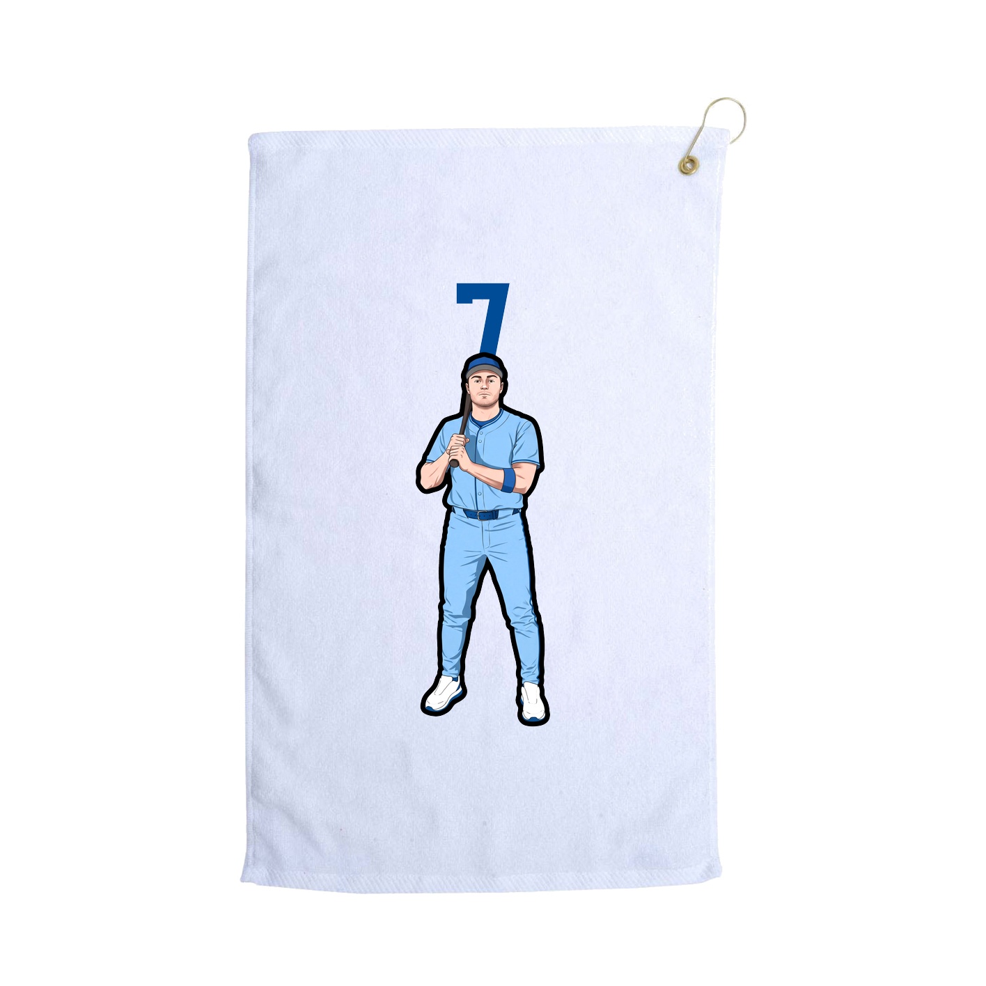 Golf Towel — Number Top in White