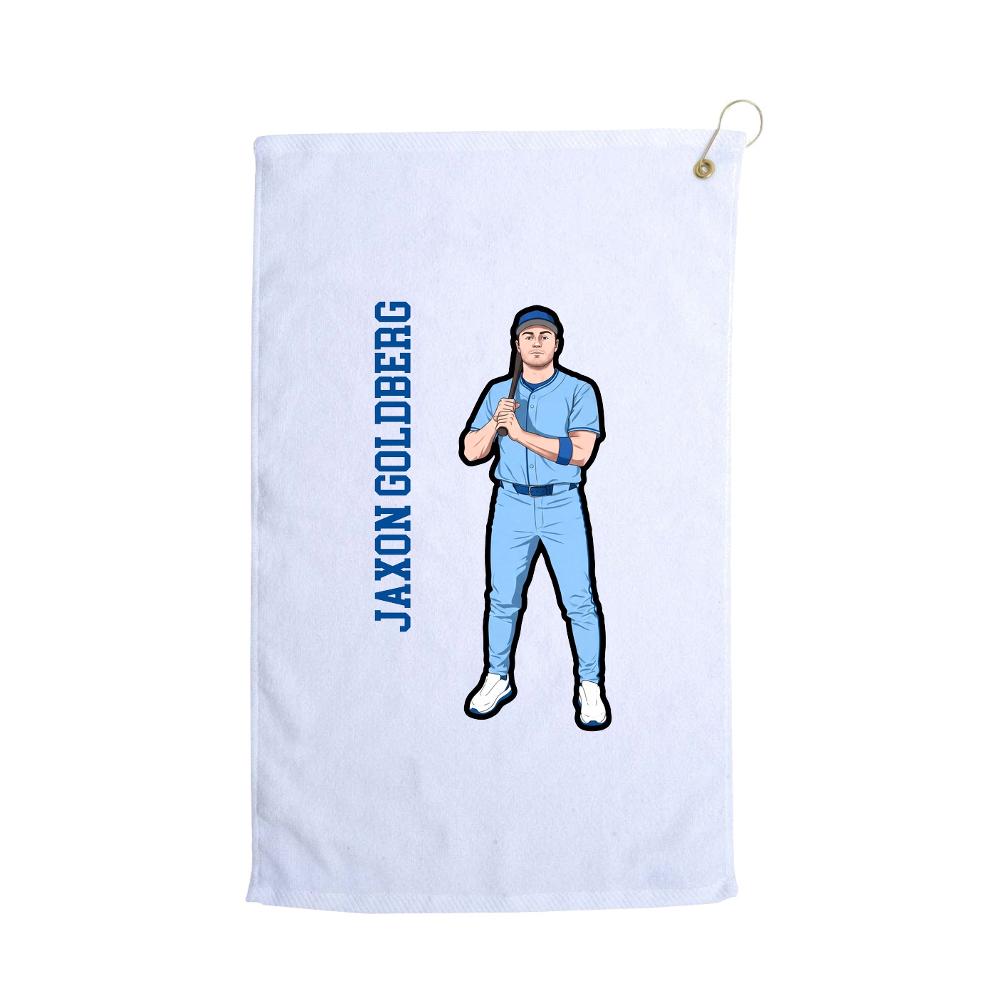 Golf Towel — Name Vertical in White