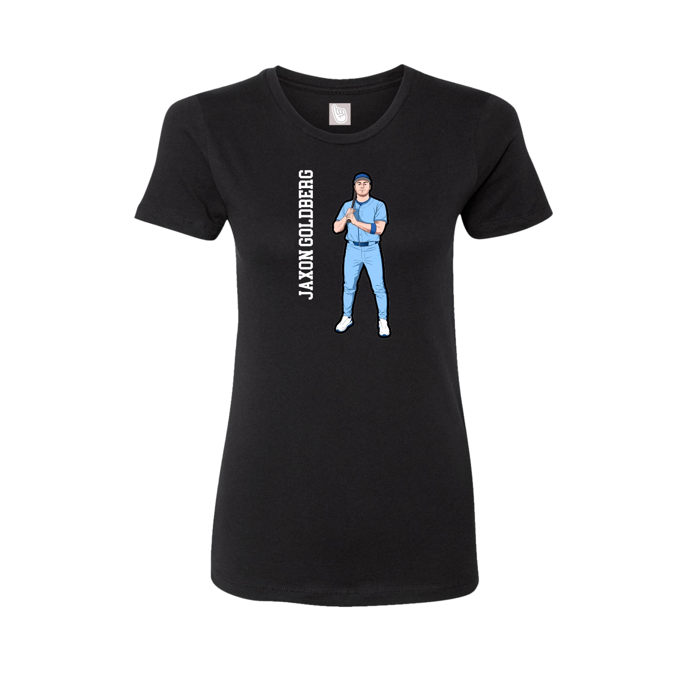 Fitted Women's Tee — Name Vertical in Black