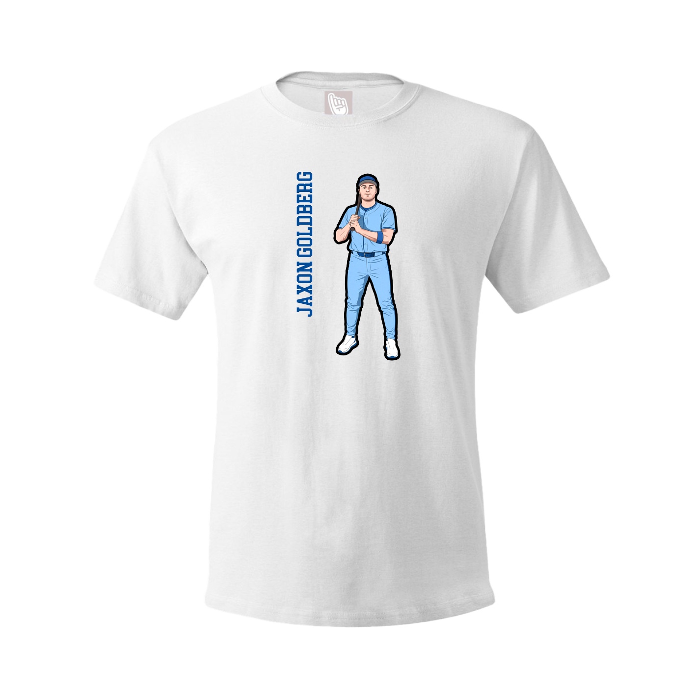 Youth Tee — Name Vertical in White