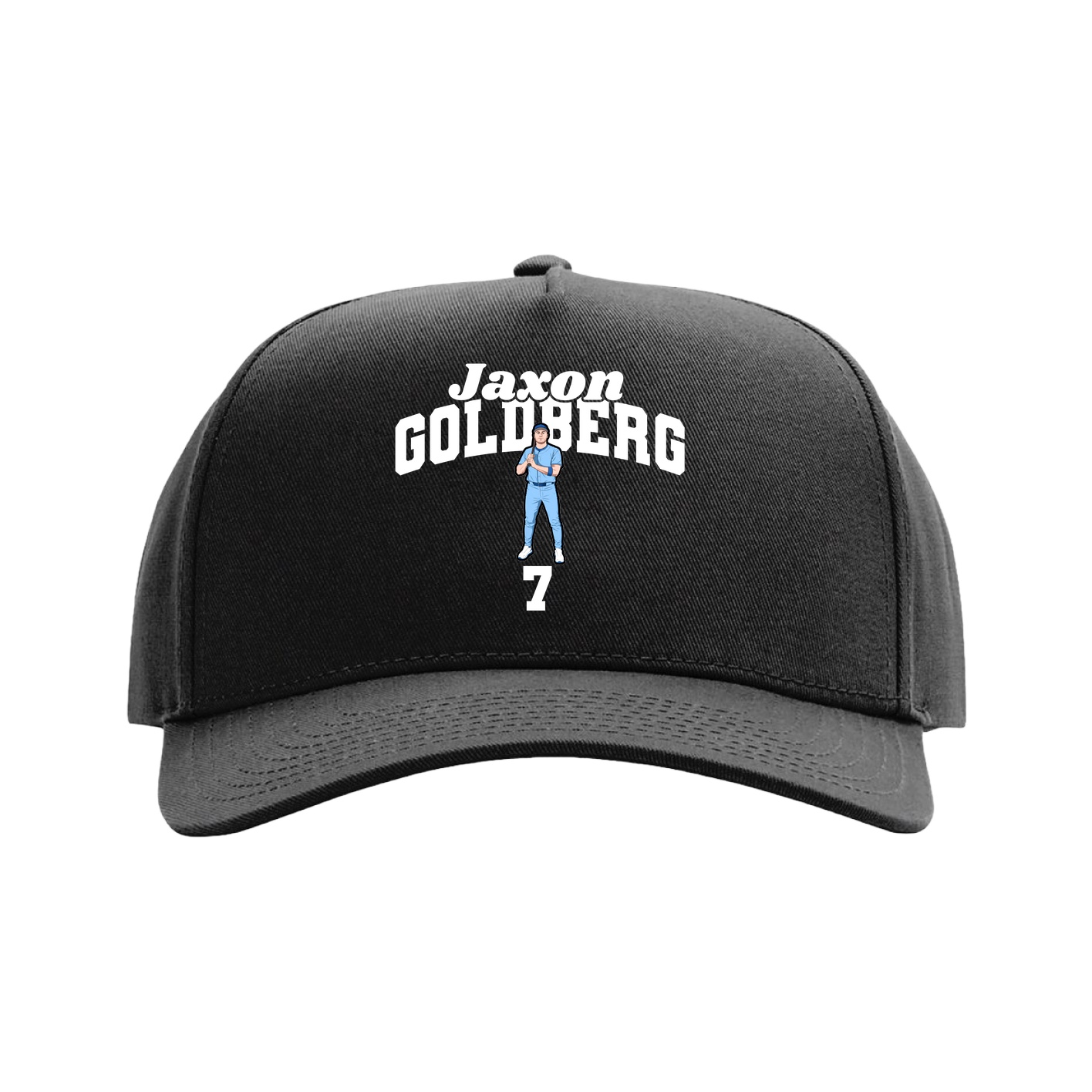 Full Fabric Five-Panel Champ Cap — Signature Arch in Black