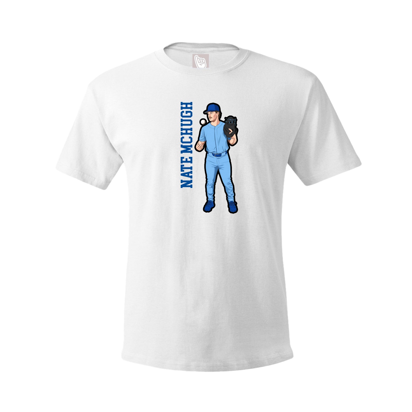 Youth Tee — Name Vertical in White