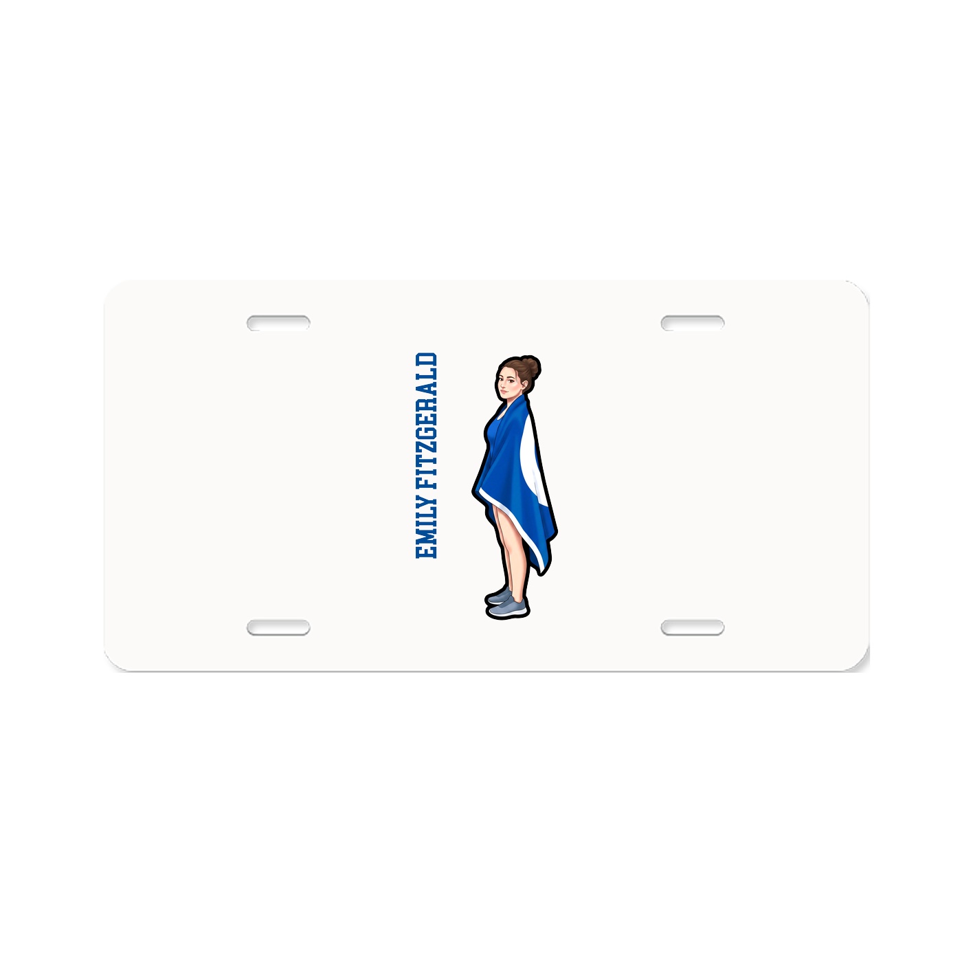 License Plate — Name Vertical in Classic