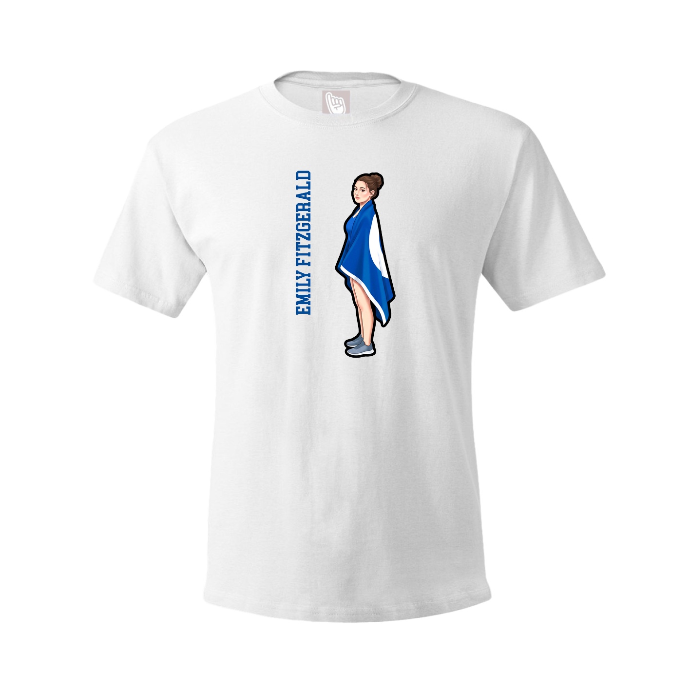 Tee — Name Vertical in White