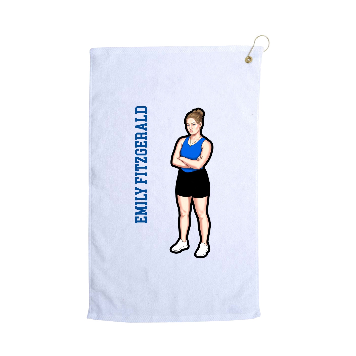 Golf Towel — Name Vertical in White