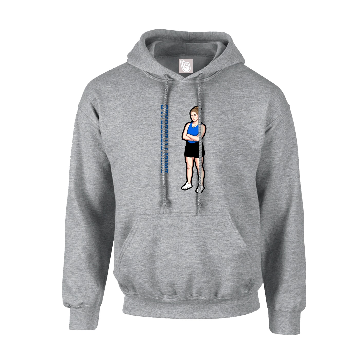Hoodie — Name Vertical in Grey