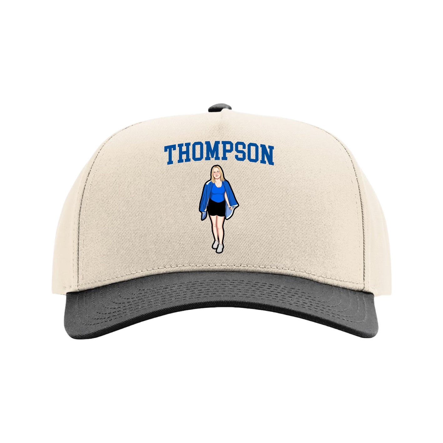 Full Fabric Five-Panel Champ Cap — Shirsey in Cream/Black