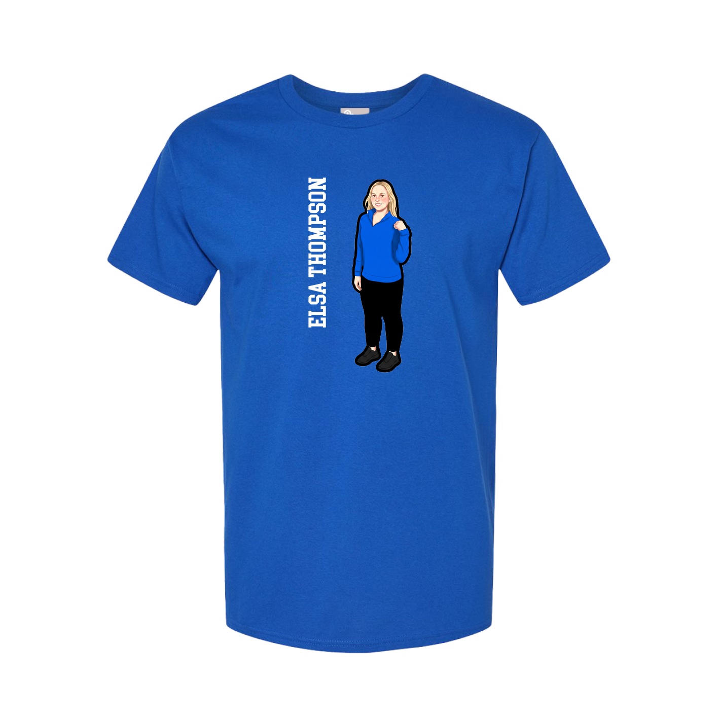 Tee — Name Vertical in Royal