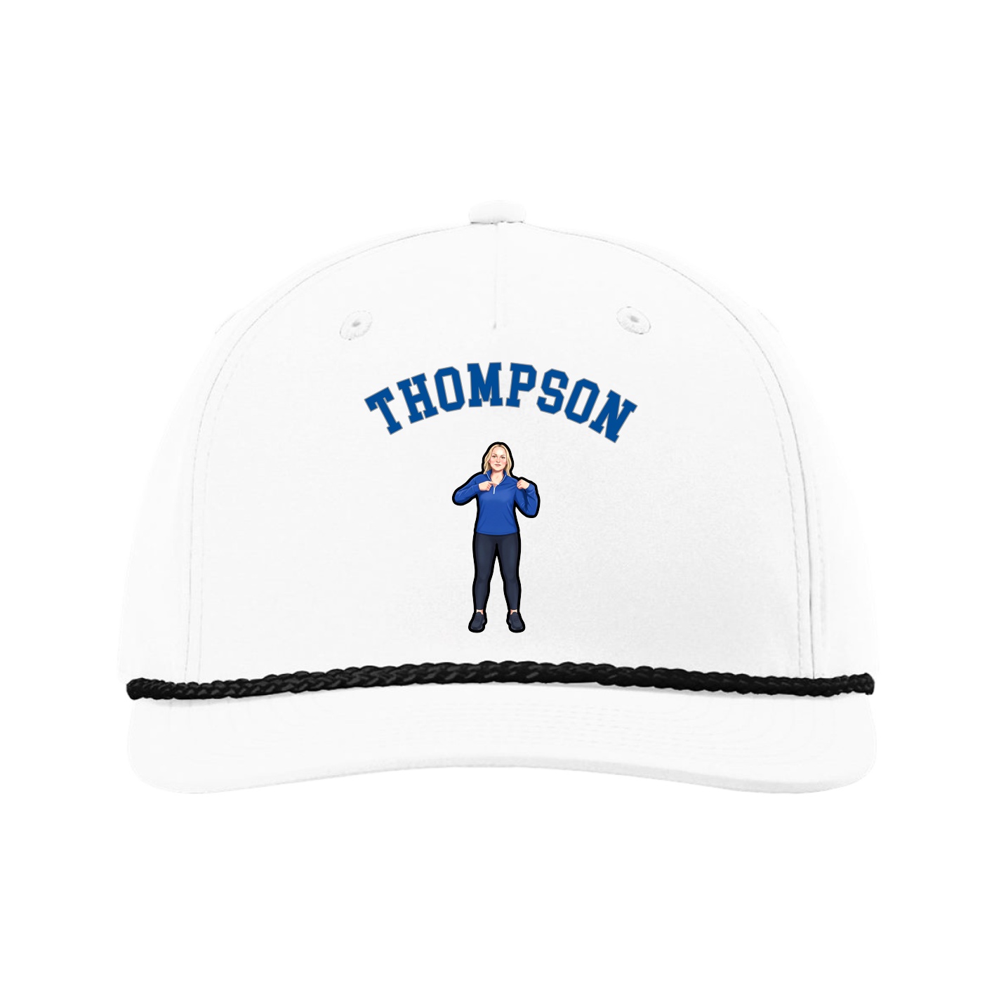 Five-Panel Classic Rope Cap — Shirsey Arch in White