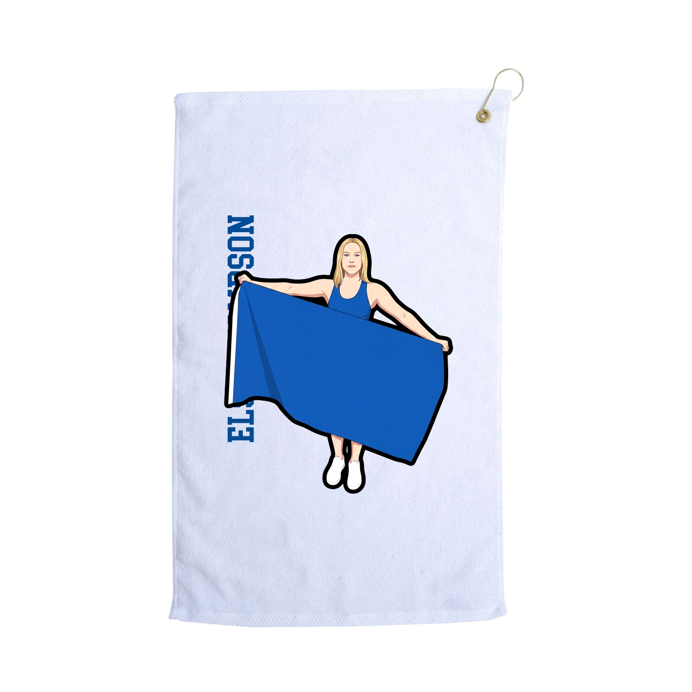 Golf Towel — Name Vertical in White