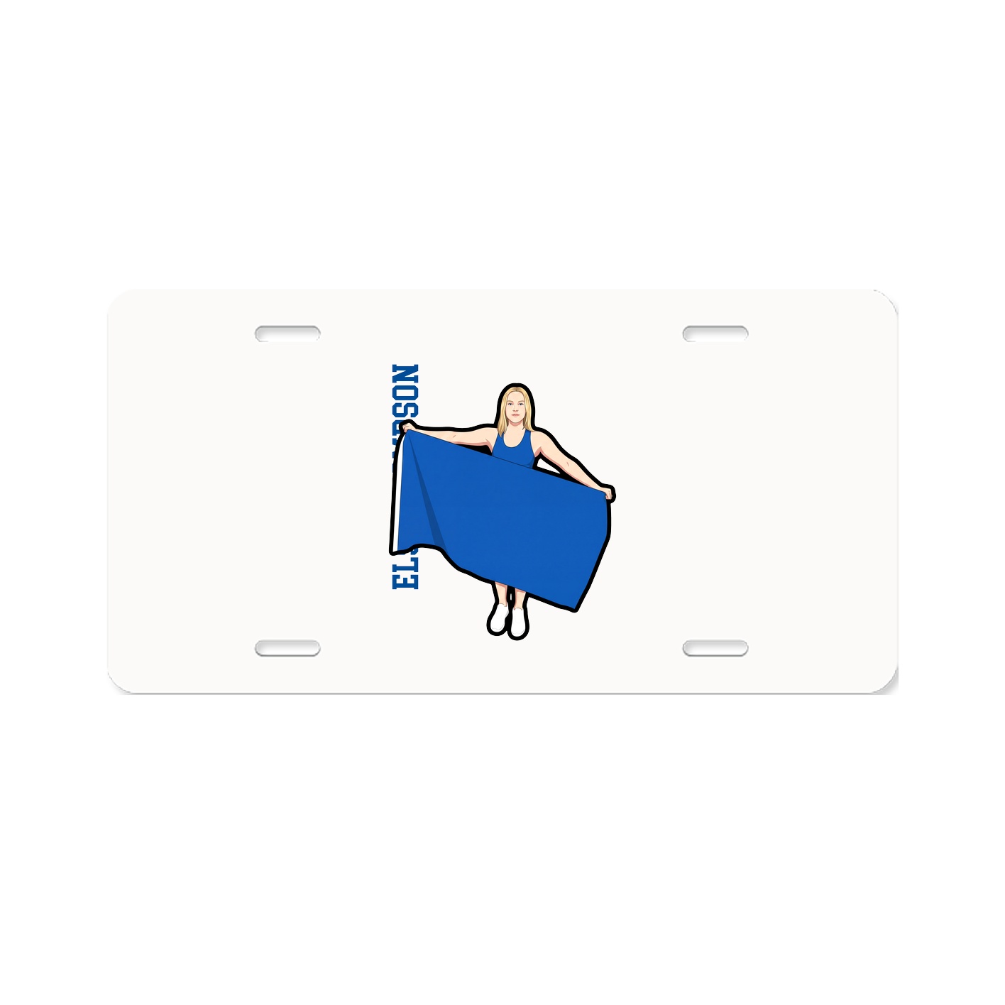 License Plate — Name Vertical in Classic