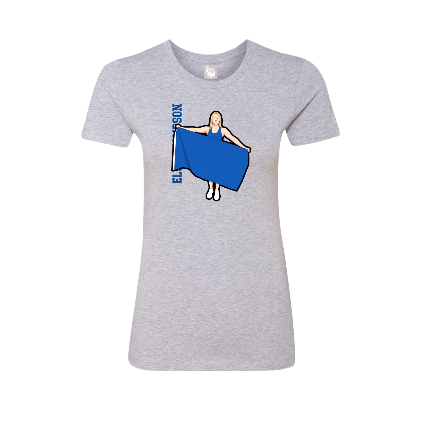Womens Tee — Name Vertical in Grey