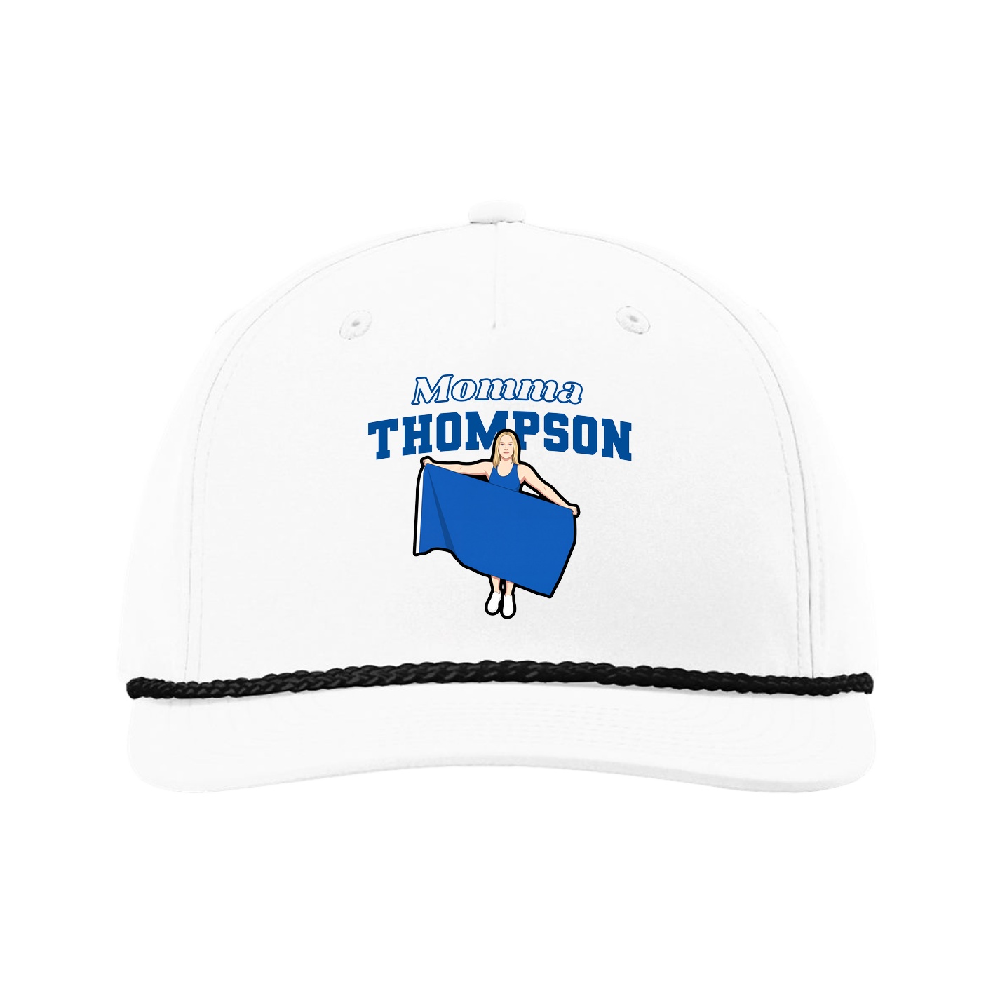 Five-Panel Classic Rope Cap — Mothers Day Block in White