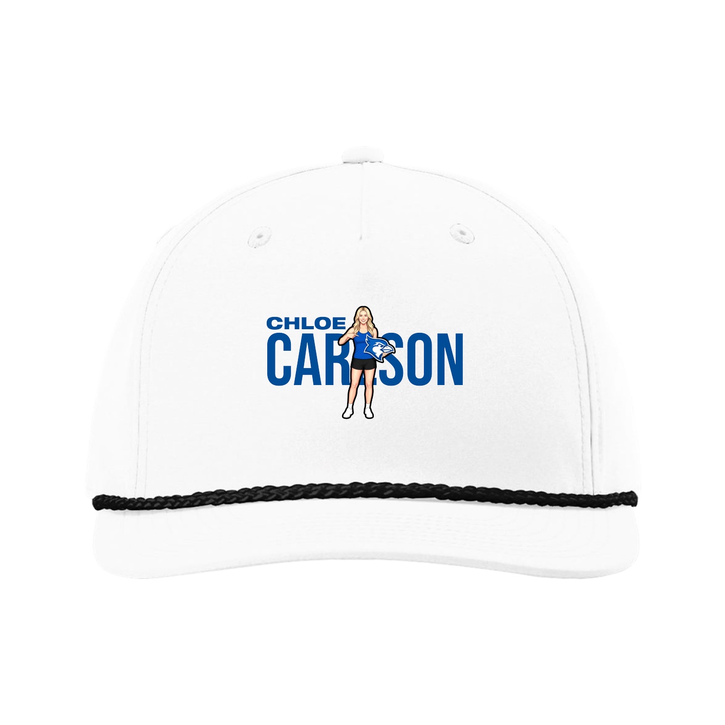 Five-Panel Classic Rope Cap — Player Name in White
