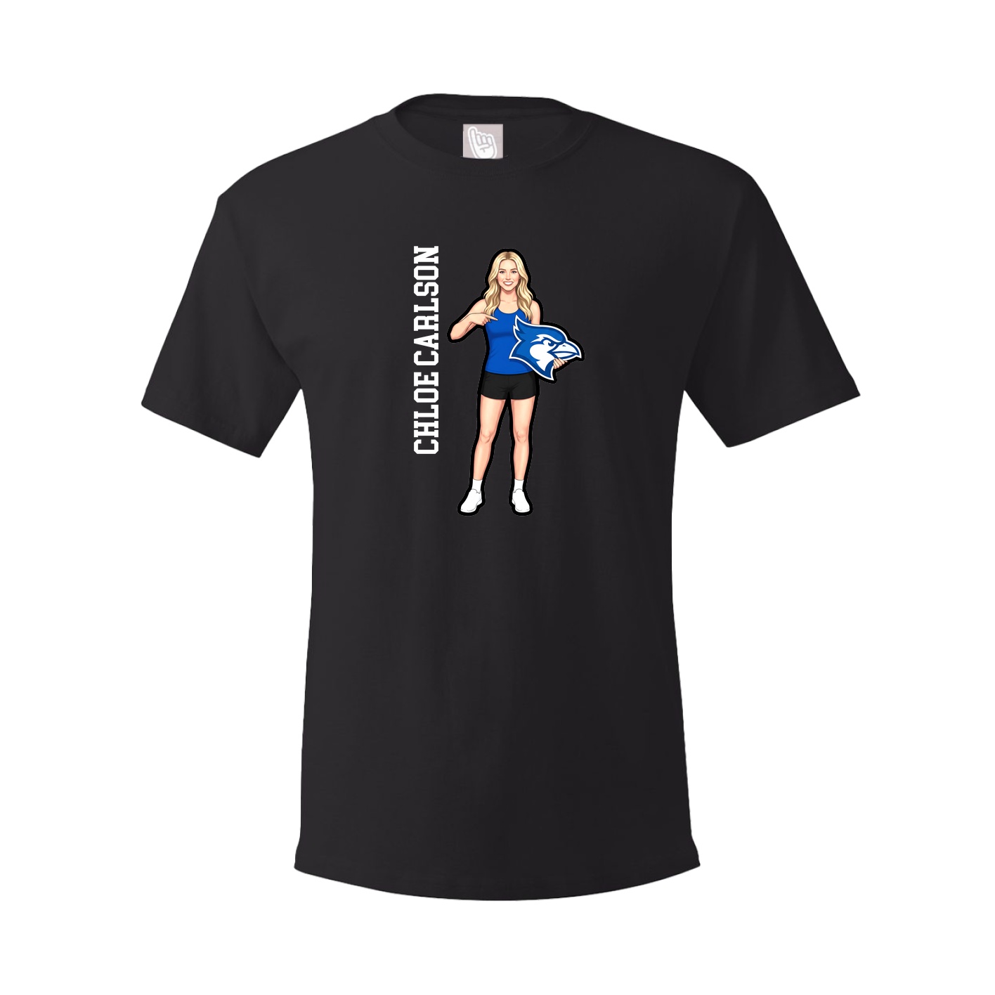Youth Tee — Name Vertical in Black