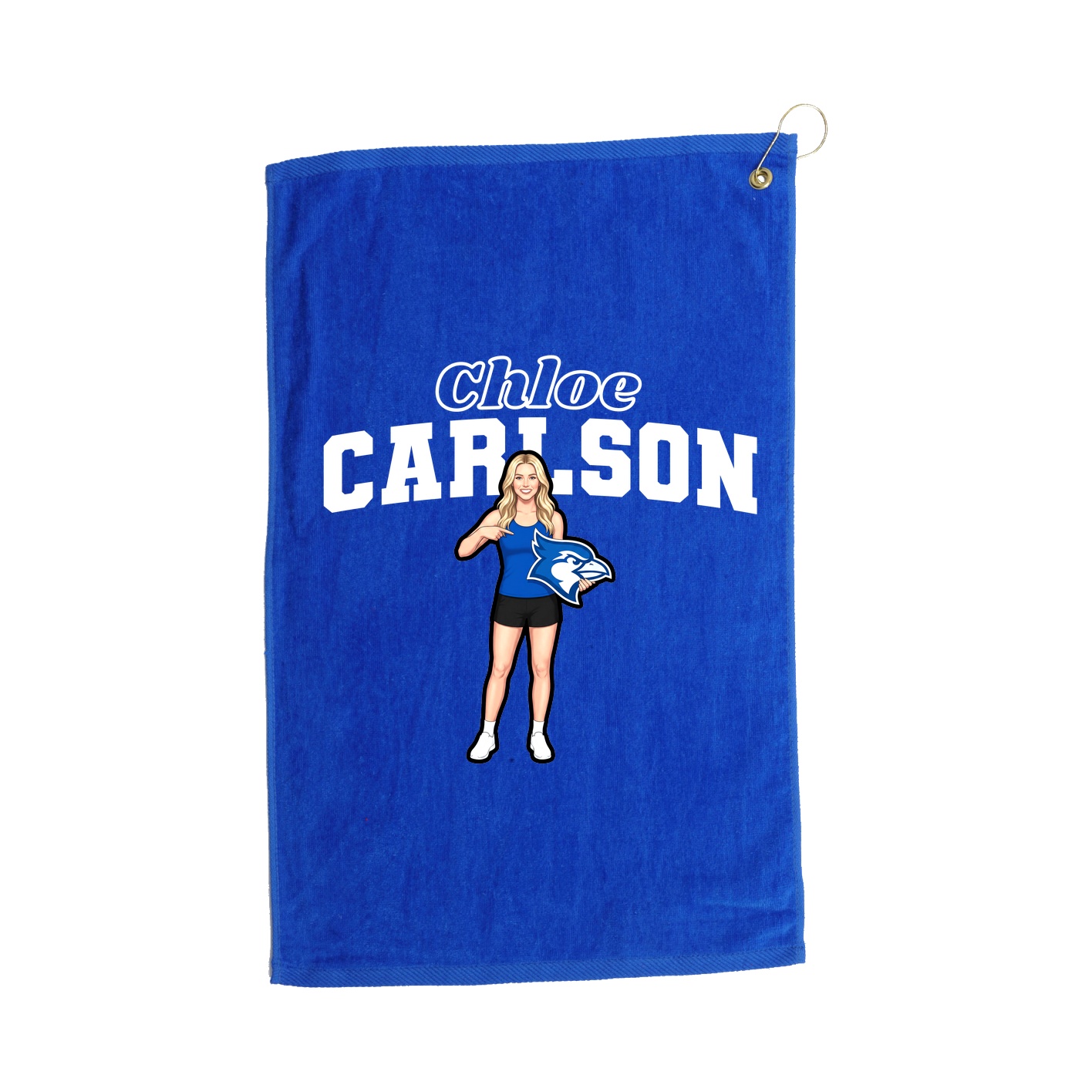 Golf Towel — Name Arch in Royal